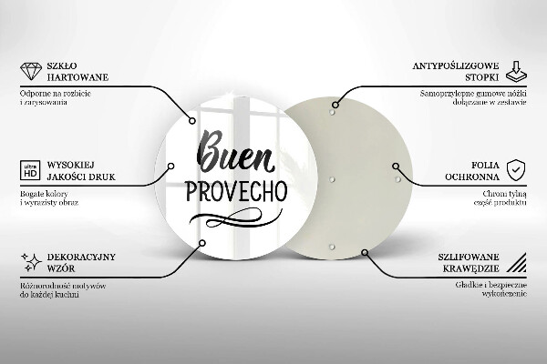 Tagliere in vetro Buen provecho