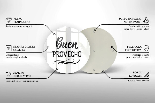 Tagliere in vetro Buen provecho