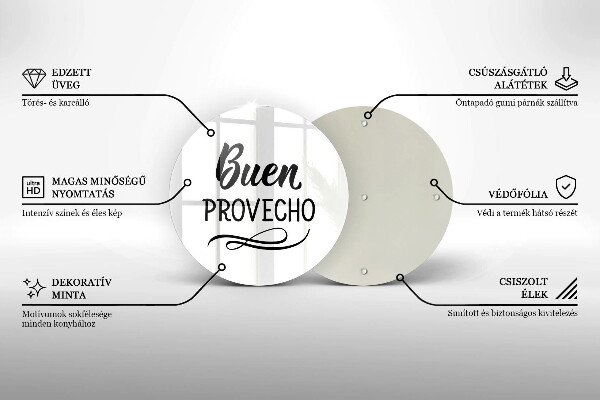 Tagliere in vetro Buen provecho