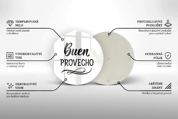 Tagliere in vetro Buen provecho