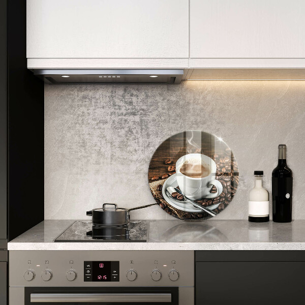 Tagliere in vetro Tazza e chicchi di caffè