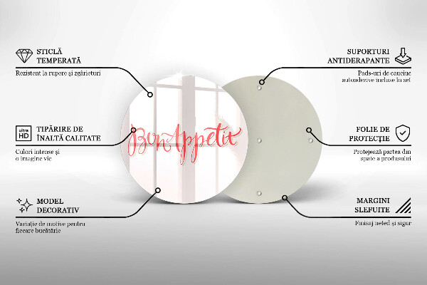 Tagliere in vetro Cartello da cucina Bon Appetit