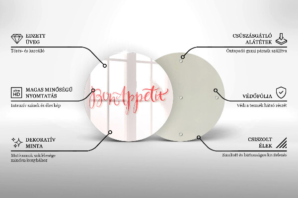 Tagliere in vetro Cartello da cucina Bon Appetit