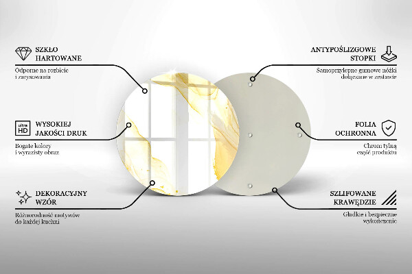 Tagliere in vetro Astrazione dorata