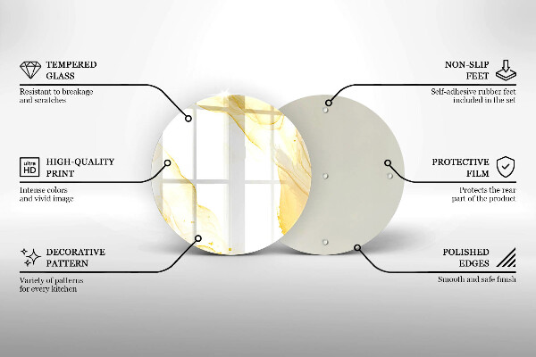 Tagliere in vetro Astrazione dorata