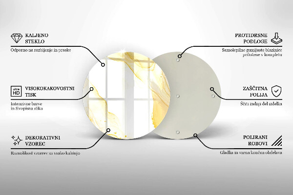 Tagliere in vetro Astrazione dorata