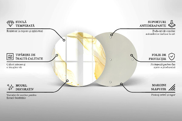 Tagliere in vetro Astrazione dorata