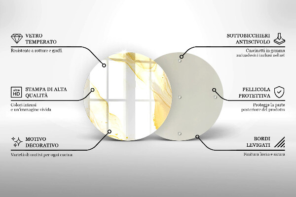 Tagliere in vetro Astrazione dorata