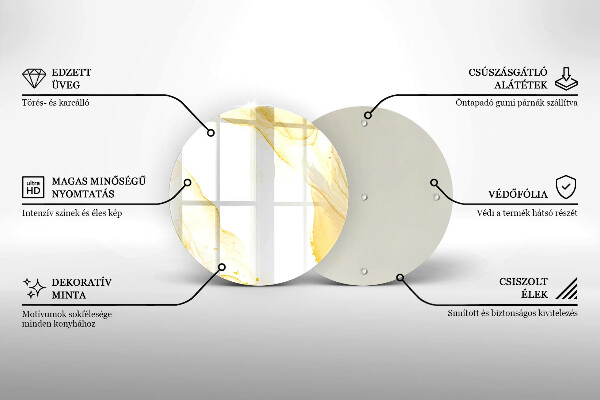 Tagliere in vetro Astrazione dorata