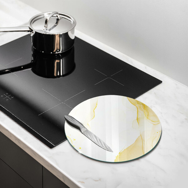 Tagliere in vetro Astrazione dorata