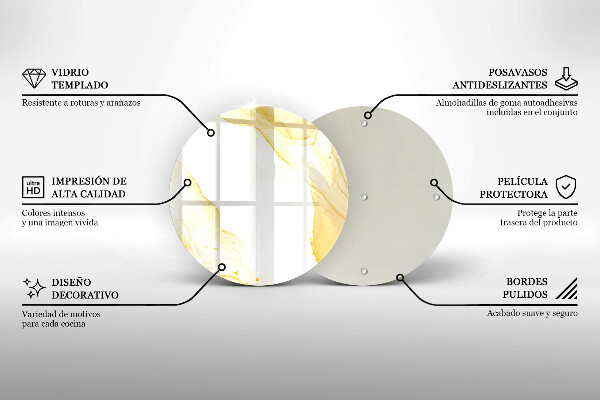 Tagliere in vetro Astrazione dorata