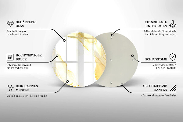 Tagliere in vetro Astrazione dorata
