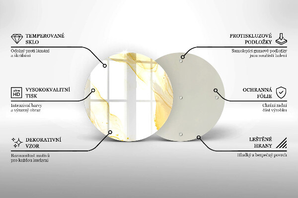 Tagliere in vetro Astrazione dorata