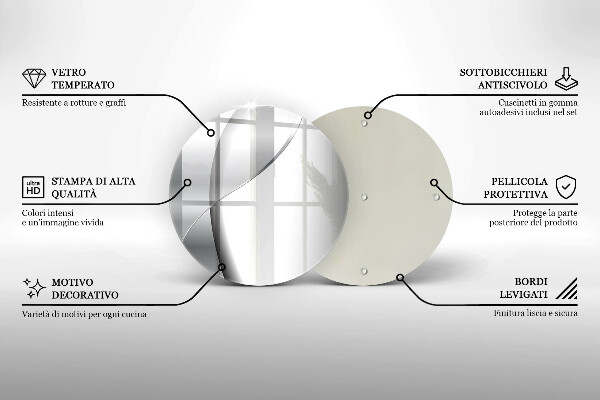 Tagliere in vetro Astrazione del metallo argentato