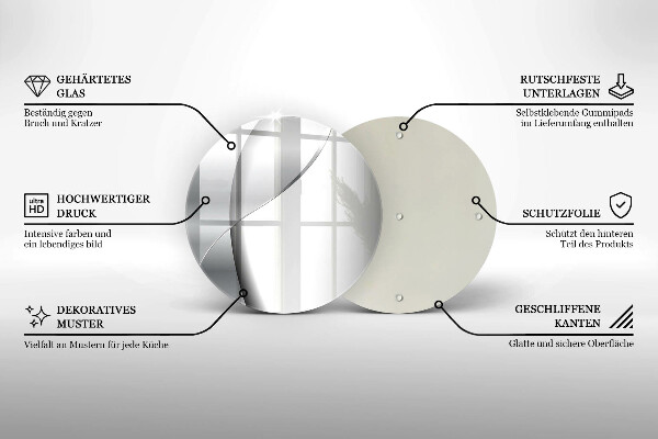 Tagliere in vetro Astrazione del metallo argentato