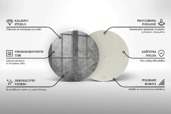 Tagliere in vetro Struttura in pietra concreta