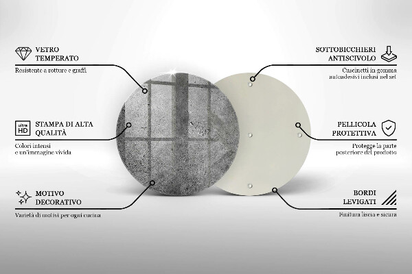 Tagliere in vetro Struttura in pietra concreta
