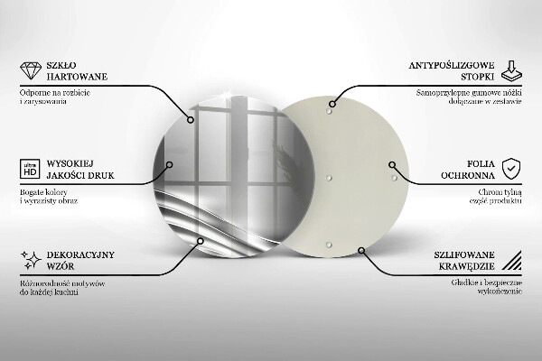 Tagliere in vetro temperato Struttura in metallo