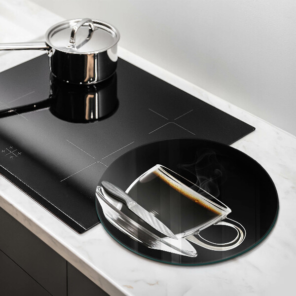 Tagliere in vetro temperato Un bicchiere di caffè caldo