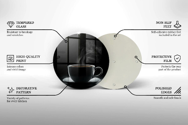 Tagliere in vetro temperato Tazza di caffè calda