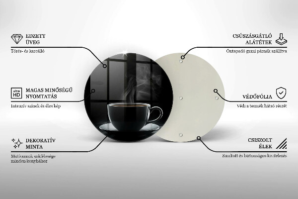 Tagliere in vetro temperato Tazza di caffè calda