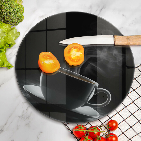 Tagliere in vetro temperato Tazza di caffè calda
