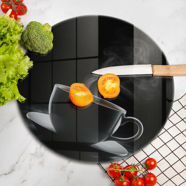 Tagliere in vetro temperato Tazza di caffè calda