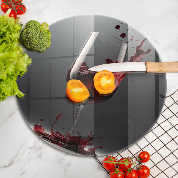 Tagliere in vetro temperato Vino rosso in un bicchiere