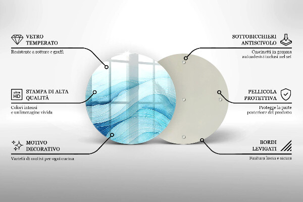 Tagliere in vetro temperato Onde astratte