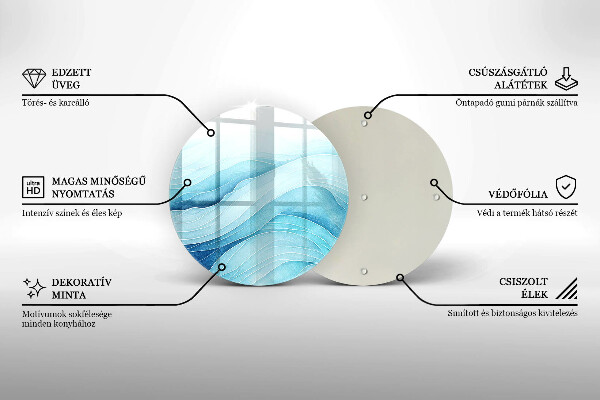 Tagliere in vetro temperato Onde astratte