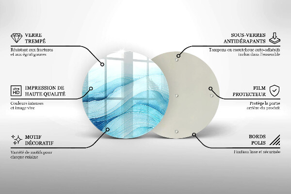 Tagliere in vetro temperato Onde astratte