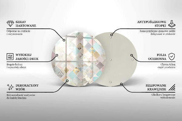 Tagliere in vetro temperato Composizione pastello