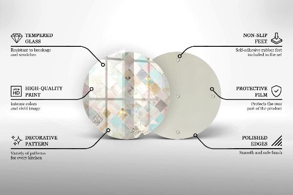 Tagliere in vetro temperato Composizione pastello