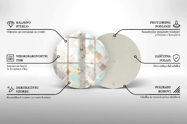 Tagliere in vetro temperato Composizione pastello