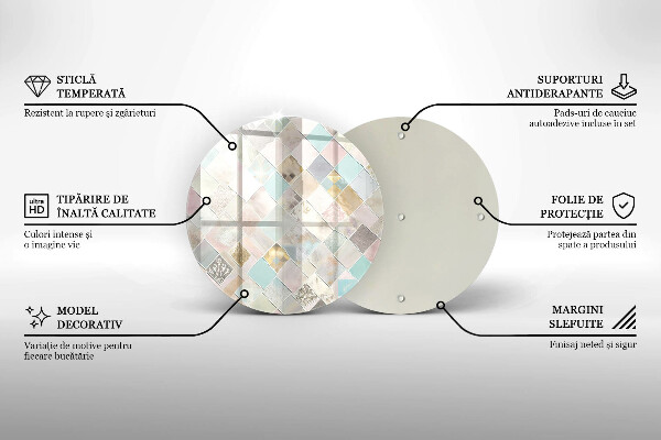 Tagliere in vetro temperato Composizione pastello