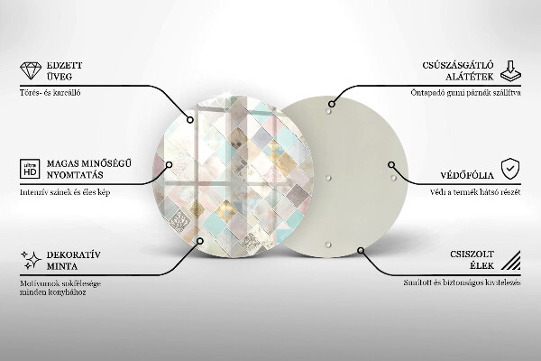 Tagliere in vetro temperato Composizione pastello