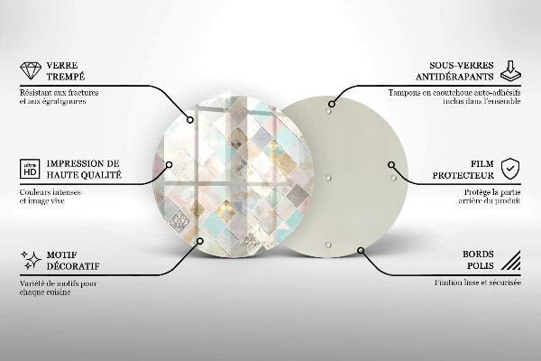 Tagliere in vetro temperato Composizione pastello