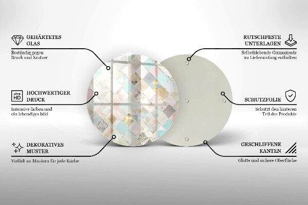 Tagliere in vetro temperato Composizione pastello