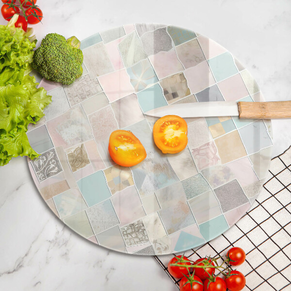 Tagliere in vetro temperato Composizione pastello