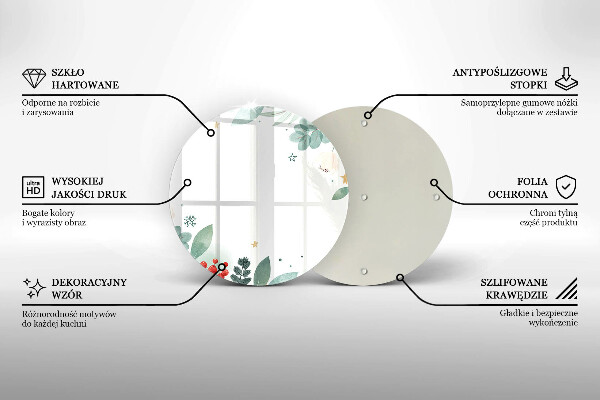 Tagliere in vetro Foglie ad acquerello