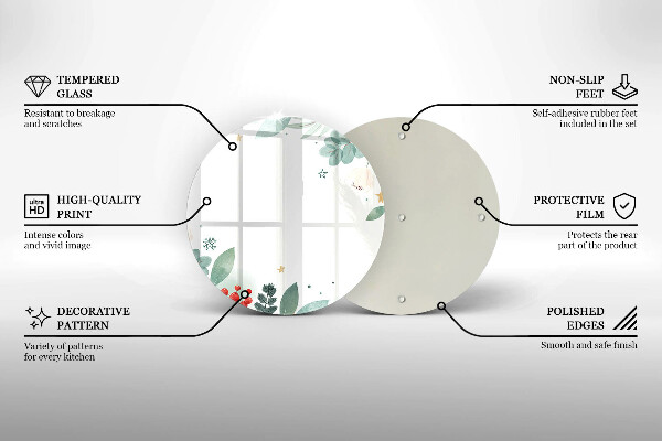 Tagliere in vetro Foglie ad acquerello
