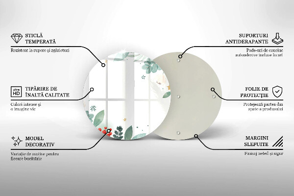Tagliere in vetro Foglie ad acquerello