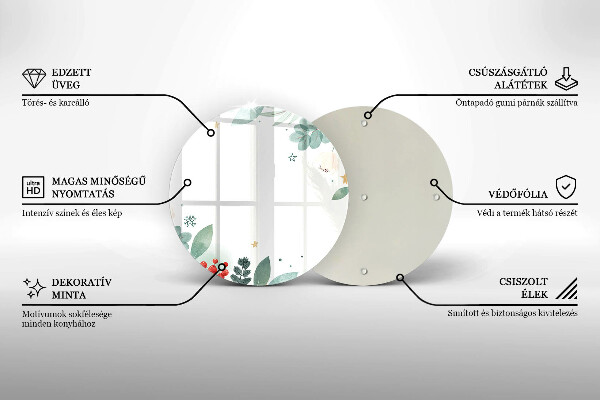 Tagliere in vetro Foglie ad acquerello