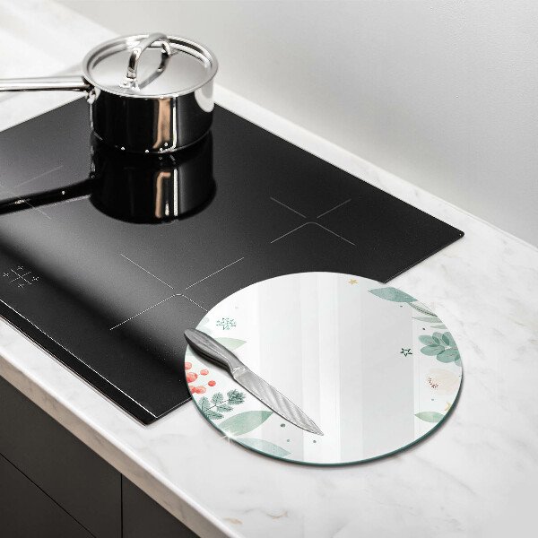 Tagliere in vetro Foglie ad acquerello