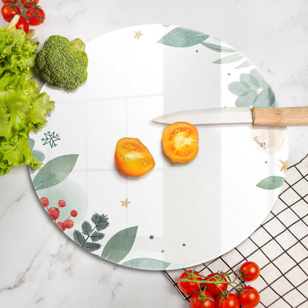 Tagliere in vetro Foglie ad acquerello