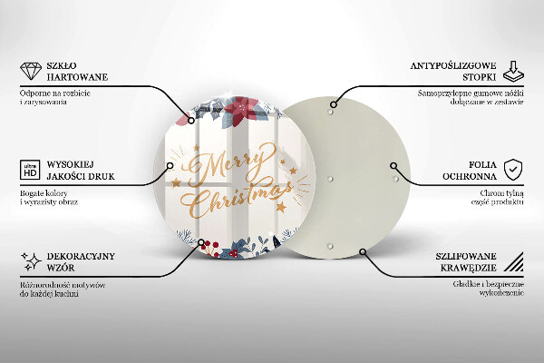 Tagliere in vetro temperato Merry Christmas