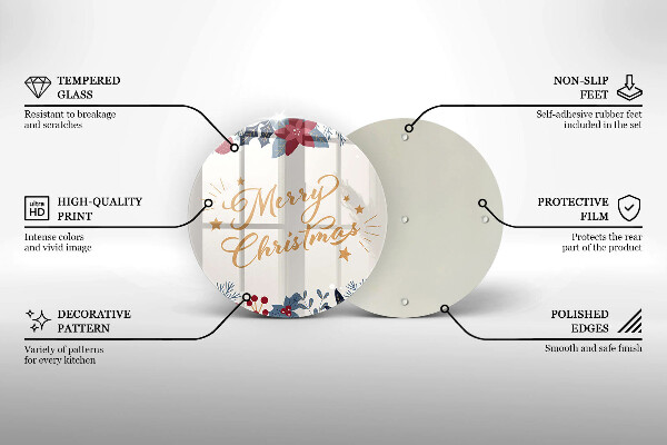 Tagliere in vetro temperato Merry Christmas