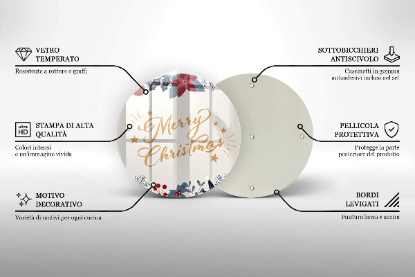 Tagliere in vetro temperato Merry Christmas