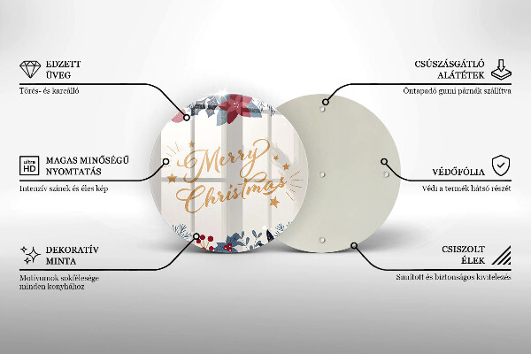 Tagliere in vetro temperato Merry Christmas