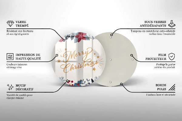 Tagliere in vetro temperato Merry Christmas